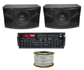 Pair Rockville KPS12 12" 1600w Karaoke Speakers+Bluetooth Pro Amplifier Mixer