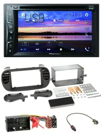 Pioneer Bluetooth 2DIN USB DVD DAB MP3 Autoradio für Fiat 500 ab 12 soft touch