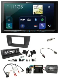 Pioneer Lenkrad Bluetooth USB 2DIN DAB Autoradio für BMW X3 E83 2004-2010 mittig