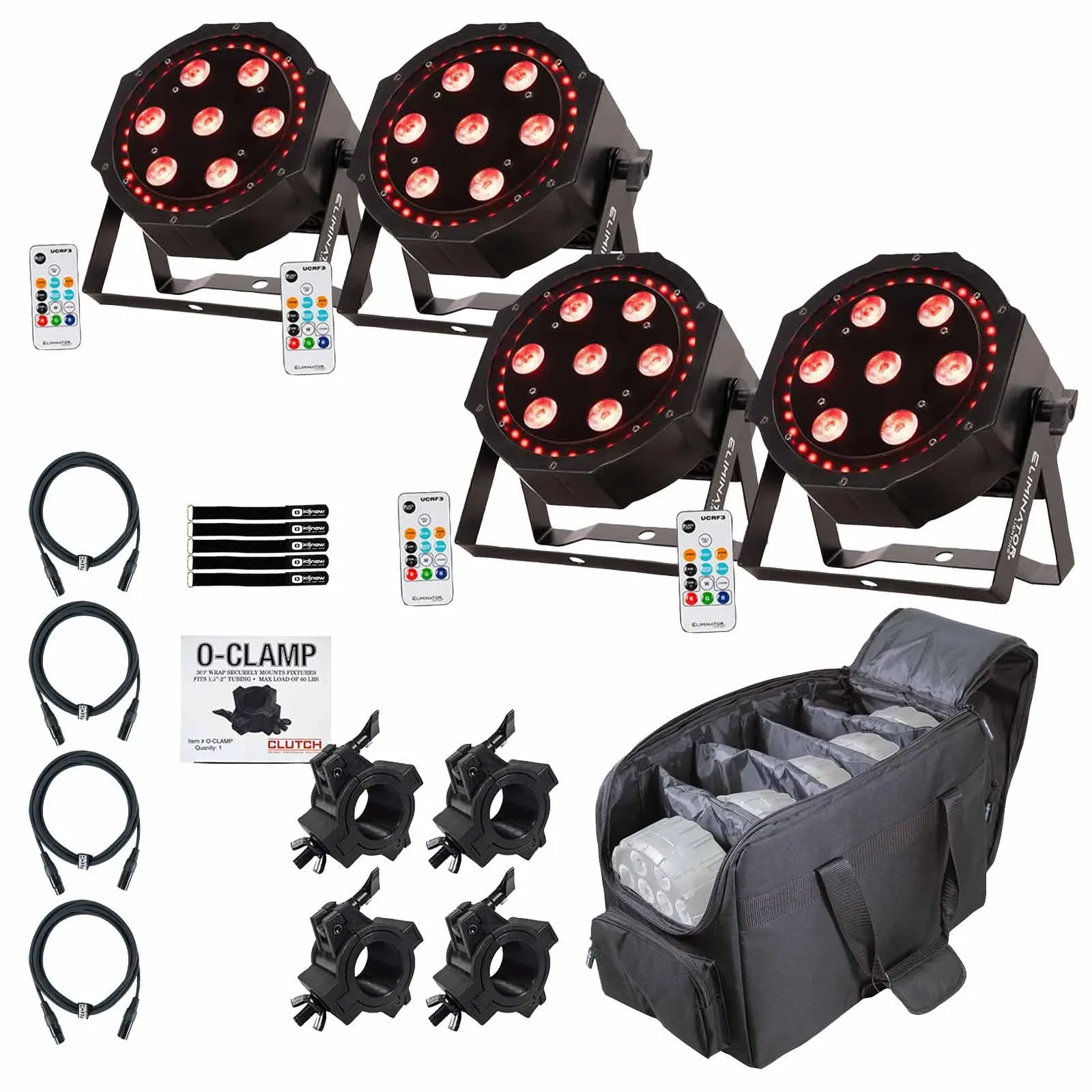 Прожектор Eliminator Lighting LP 8R 7x8W RGBW LED Flat Par Wash Light (набор, 4 шт.)