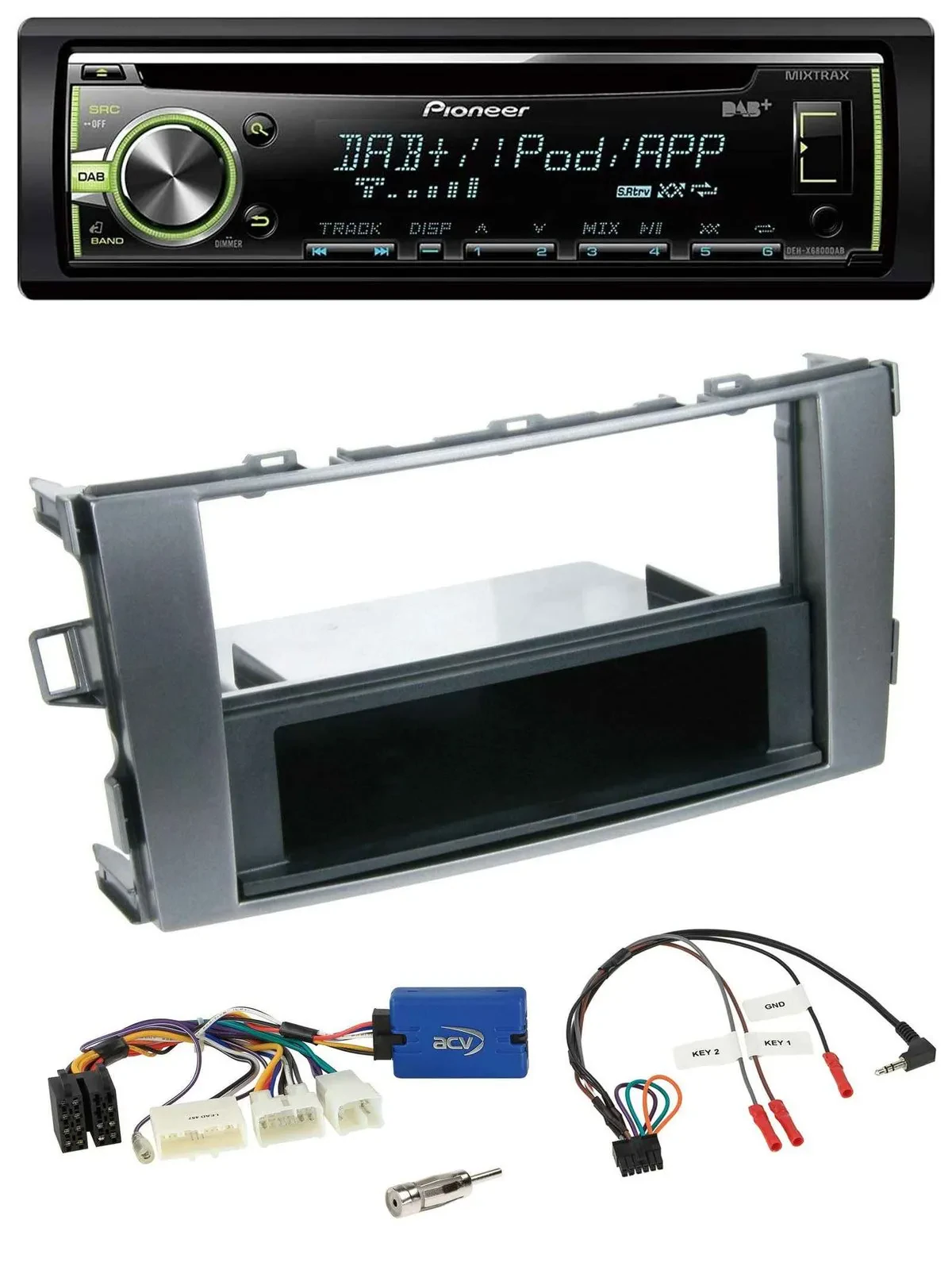 Автомагнитола для Toyota Auris (2011–2012) Pioneer DAB USB MP3 CD, антрацитовый