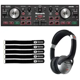 DJ-контроллер с джогом Numark DJ2GO2 Touch Black с аксессуарами