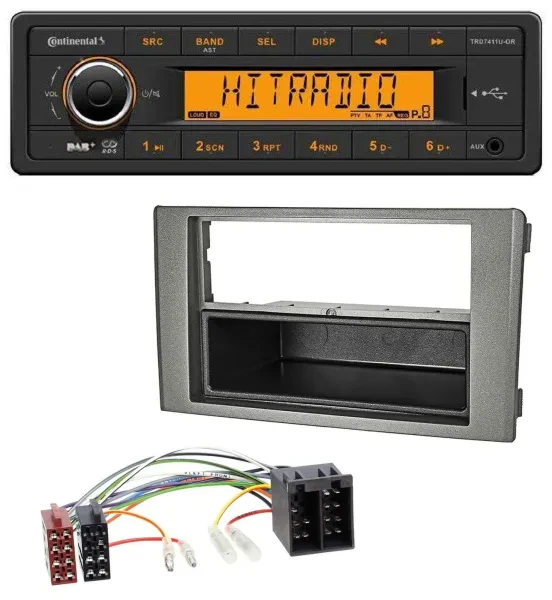 Continental 1DIN DAB MP3 AUX USB Autoradio für Iveco Daily (06-14) dunkelgrau