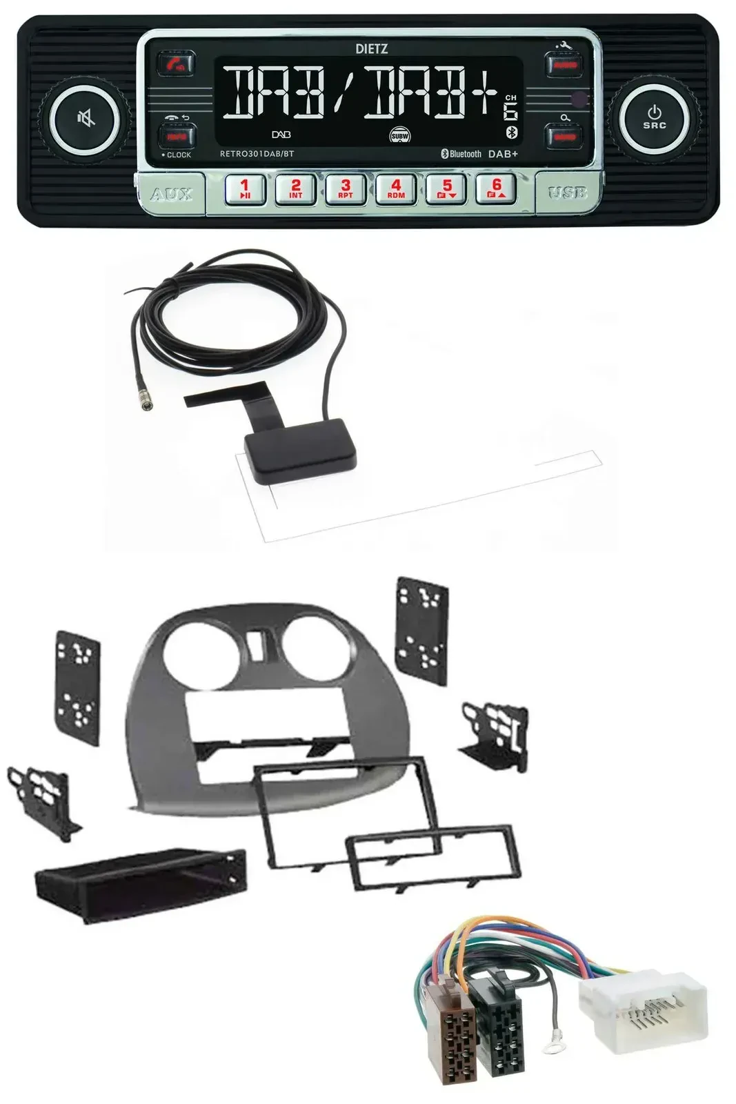 Dietz DAB Bluetooth USB MP3 Autoradio für Mitsubishi Eclipse 4G 2005-2012
