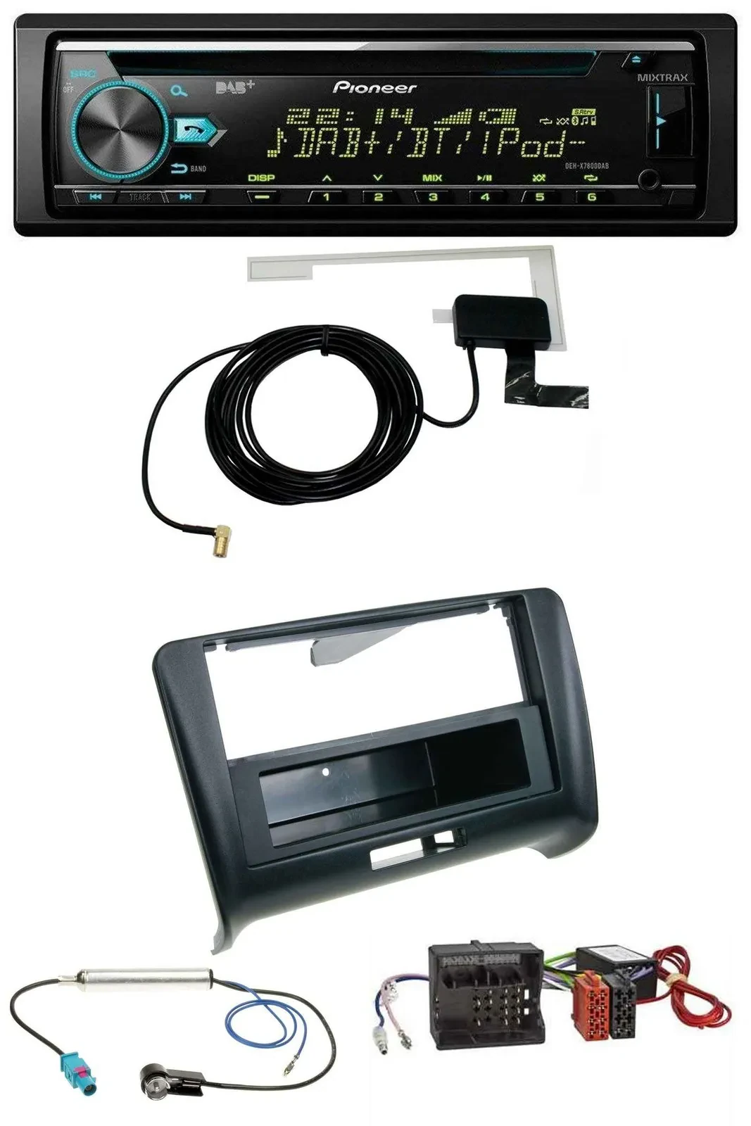 Pioneer MP3 AUX CD USB DAB Autoradio für Audi TT 06-14 Aktivsystem Quadlock