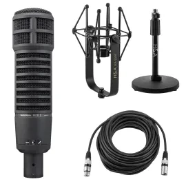 Electro-Voice RE20 Variable-D Dynamic Cardioid Microphone, Black, Bundle with Mi