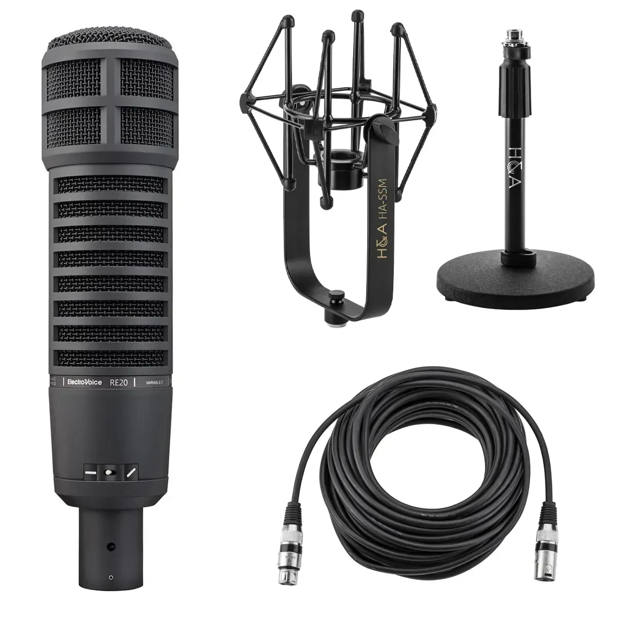 Микрофон проводной Electro-Voice RE20 Variable-D, динамический, кардиоидный, черный (набор)