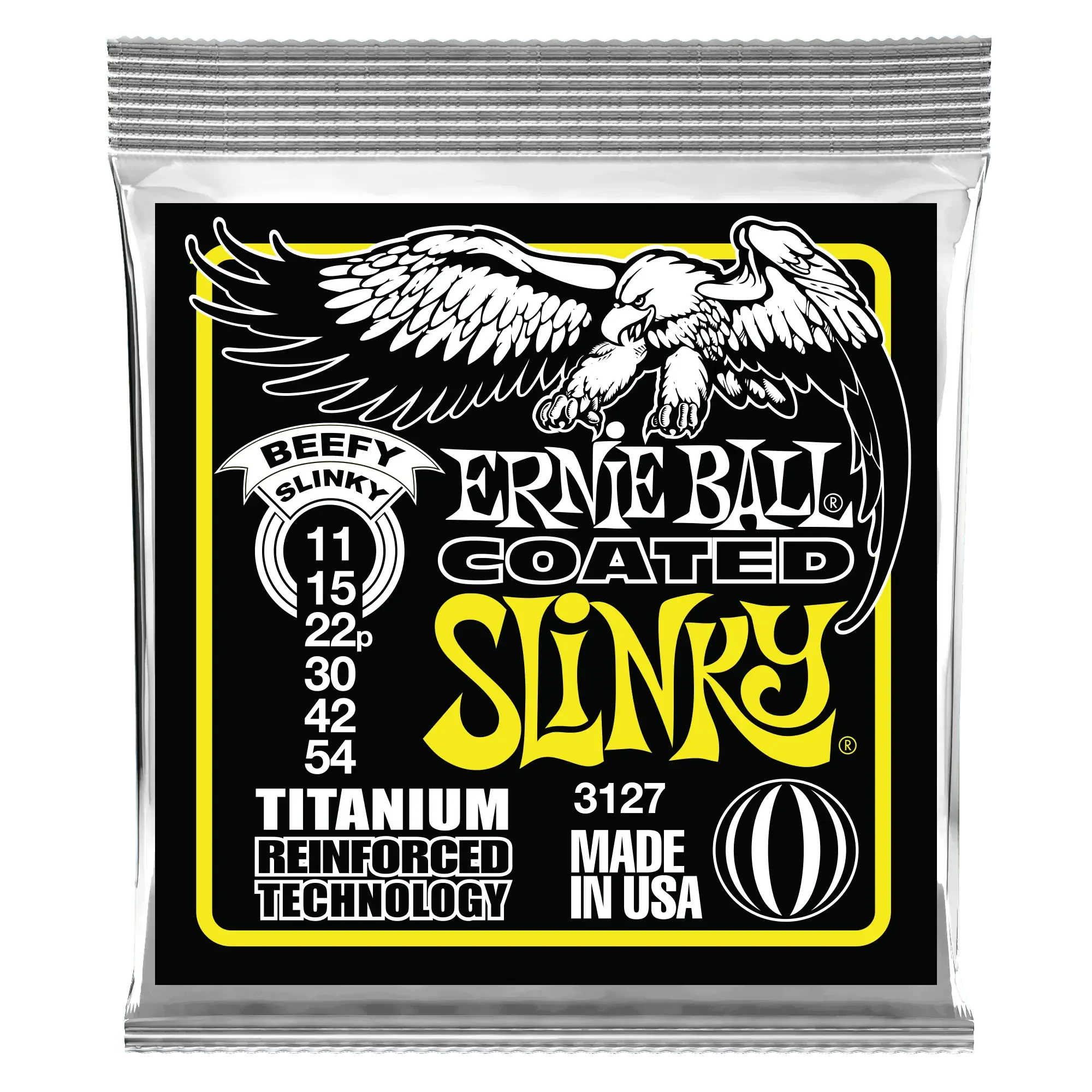 Струны для электрогитары Ernie Ball 3127 Beefy Slinky Coated Titanium RPS 11-54