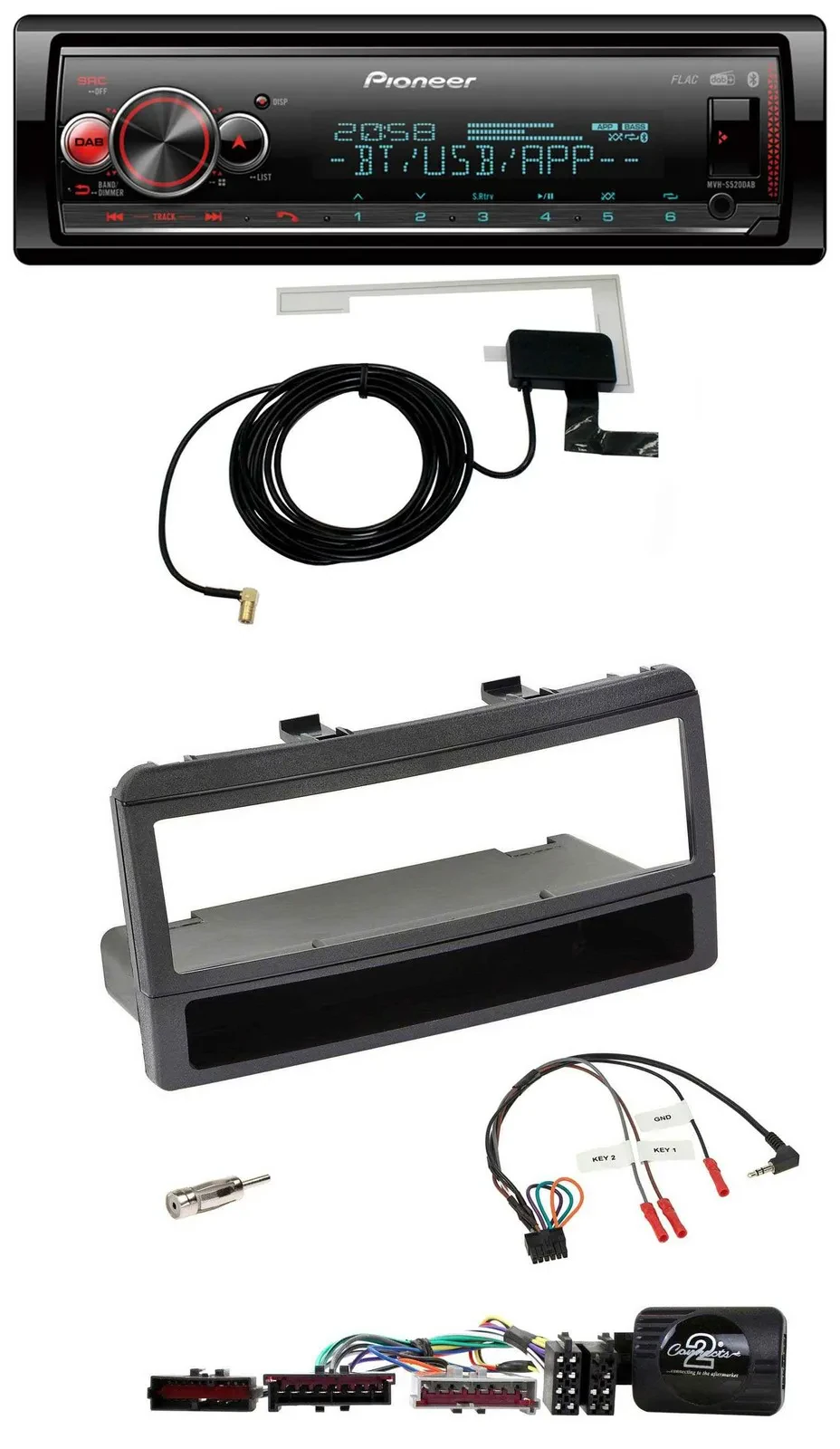 Pioneer Bluetooth DAB USB Lenkrad Autoradio für Ford Focus Escort Fiesta schwarz