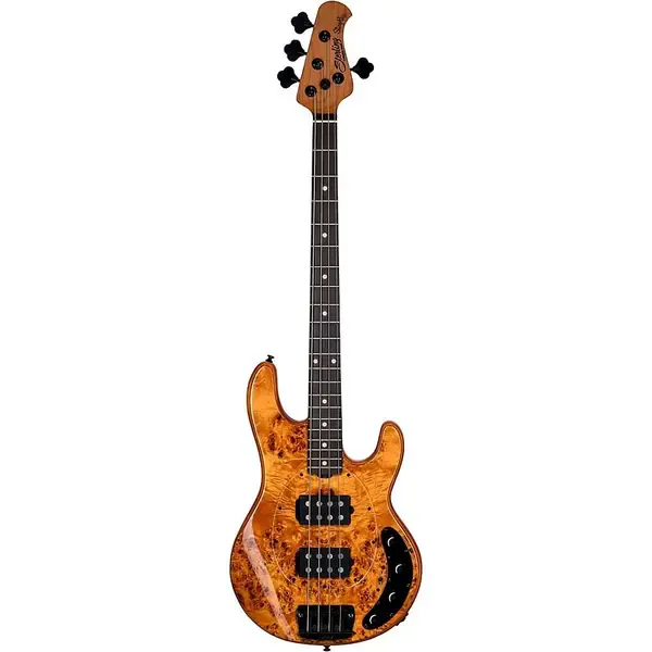 Бас-гитара Sterling by Music Man StingRay RAY34 HH Poplar Burl Top Bass Amber