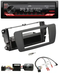 Автомагнитола для Seat Ibiza JVC Bluetooth USB DAB, серый