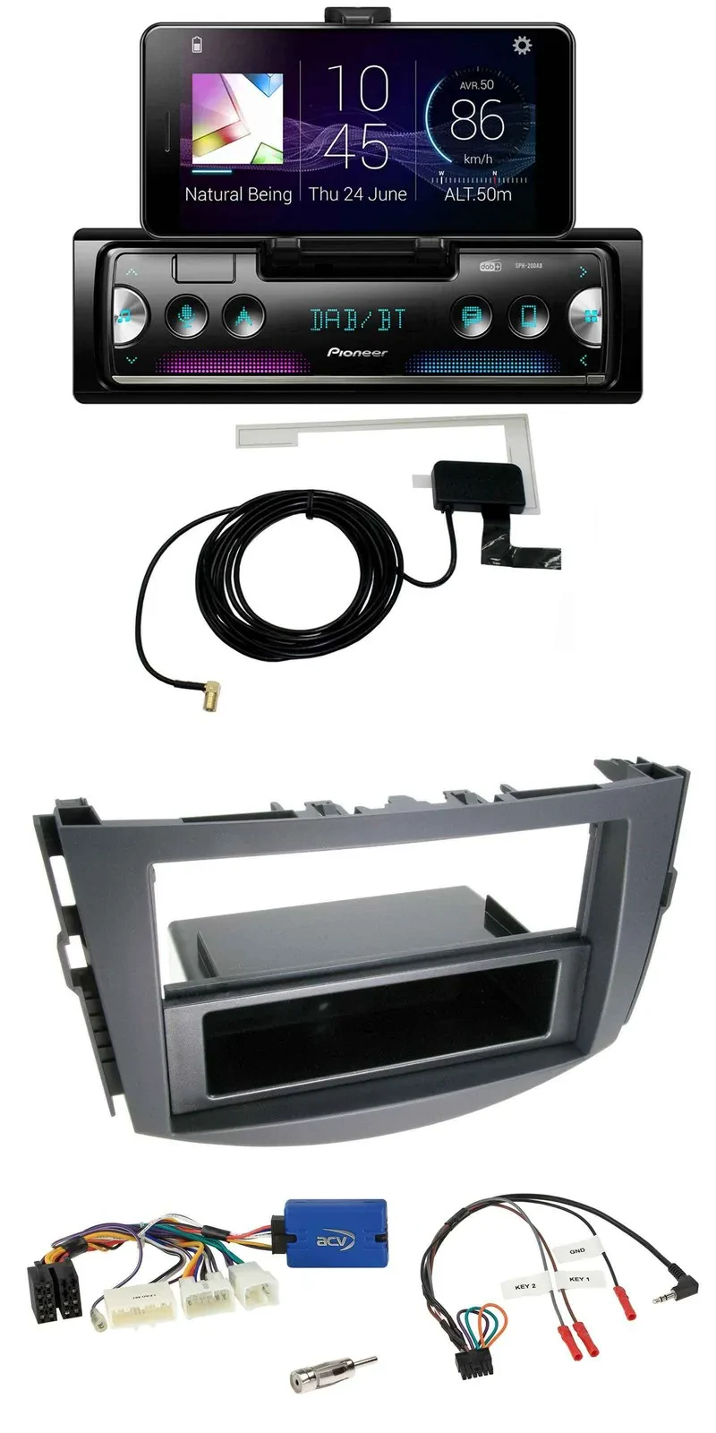 Pioneer DAB Bluetooth Lenkrad USB Autoradio für Toyota RAV-4 2011-2013