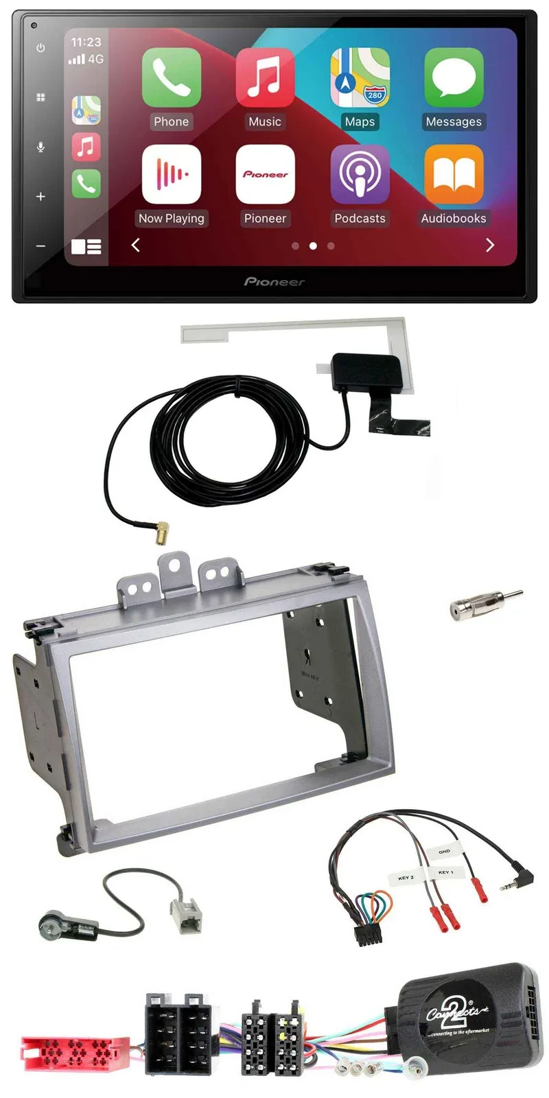 Pioneer USB Bluetooth DAB Lenkrad 2DIN Autoradio für Hyundai i20 2009-2012 silbe