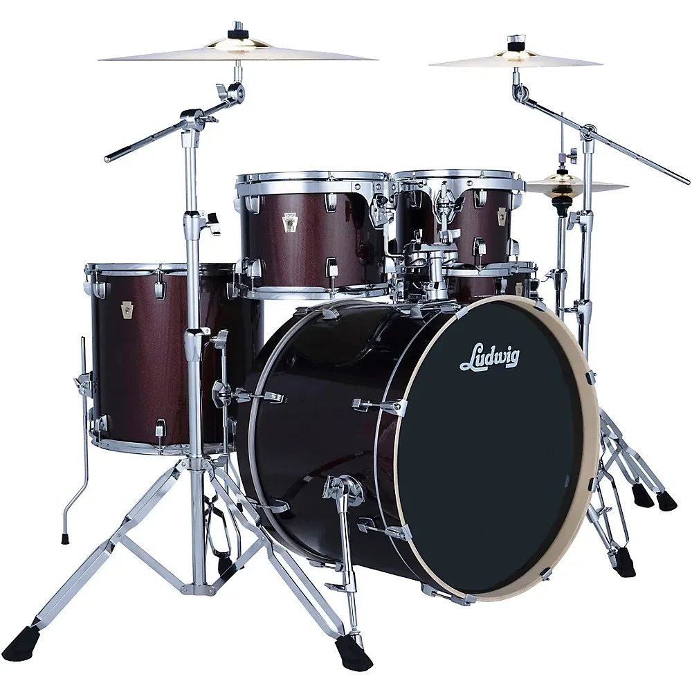 Ludwig Evolution 5-Piece Drum Set With Zildjian I Series Cymbals Caramel Sparkle