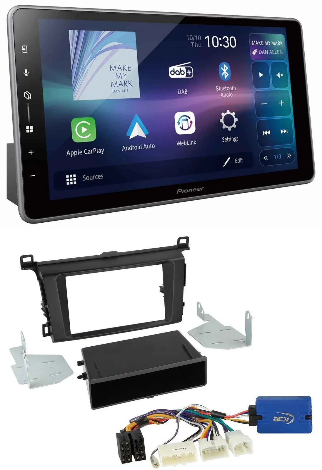 Автомагнитола для Toyota RAV4 (с 2013) Pioneer Bluetooth, USB, DAB, MP3