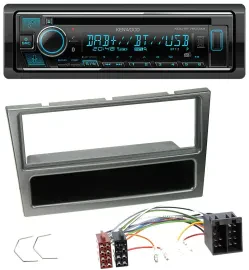 Kenwood MP3 Bluetooth DAB USB CD Autoradio für Opel Corsa C ISO 2000-2004 alumin