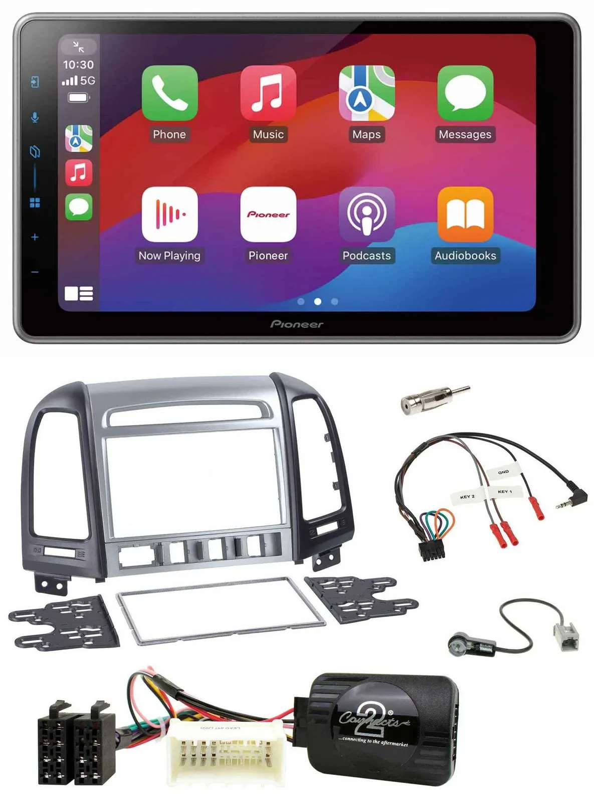 Pioneer Lenkrad USB DAB Bluetooth 2DIN Autoradio für Hyundai Santa Fe 4 Schalter