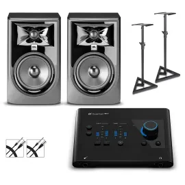 PreSonus Quantum ES2 Interface w/JBL305 MKII Pair, Cables & Stands Included