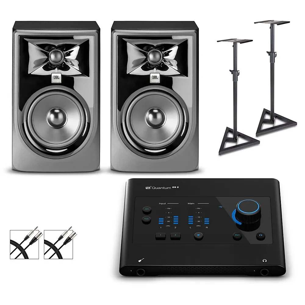 PreSonus Quantum ES2 Interface w/JBL305 MKII Pair, Cables & Stands Included