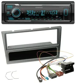 Kenwood Bluetooth MP3 DAB USB Autoradio für Opel Corsa C Quadlock 2004-2006 alum