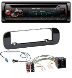 Pioneer MP3 DAB CD Bluetooth USB Autoradio für Fiat Panda (ab 2012) - glänzend