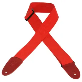 Ремень для гитары Levy's MC8-RED 2" Cotton Guitar Strap w/Suede Ends and Tri-glide Adjustment, Red