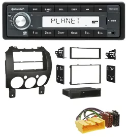 Continental USB MP3 AUX 1DIN Autoradio für Mazda 2 (ab 2007)