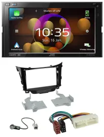 JVC DAB MP3 2DIN Bluetooth USB Autoradio für Hyundai I30 (ab 2017)