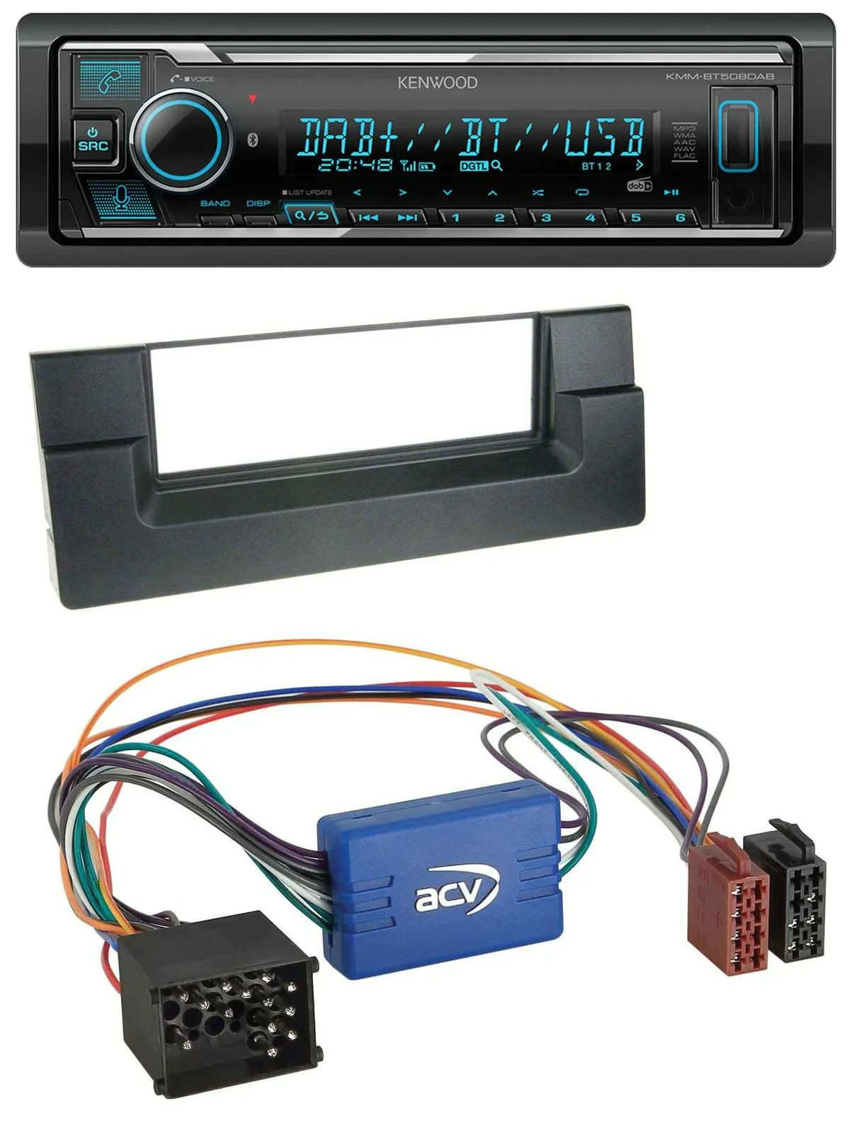 Kenwood Bluetooth MP3 DAB USB Autoradio für BMW 5er E39 X5 E53 Aktivsystem Rundp