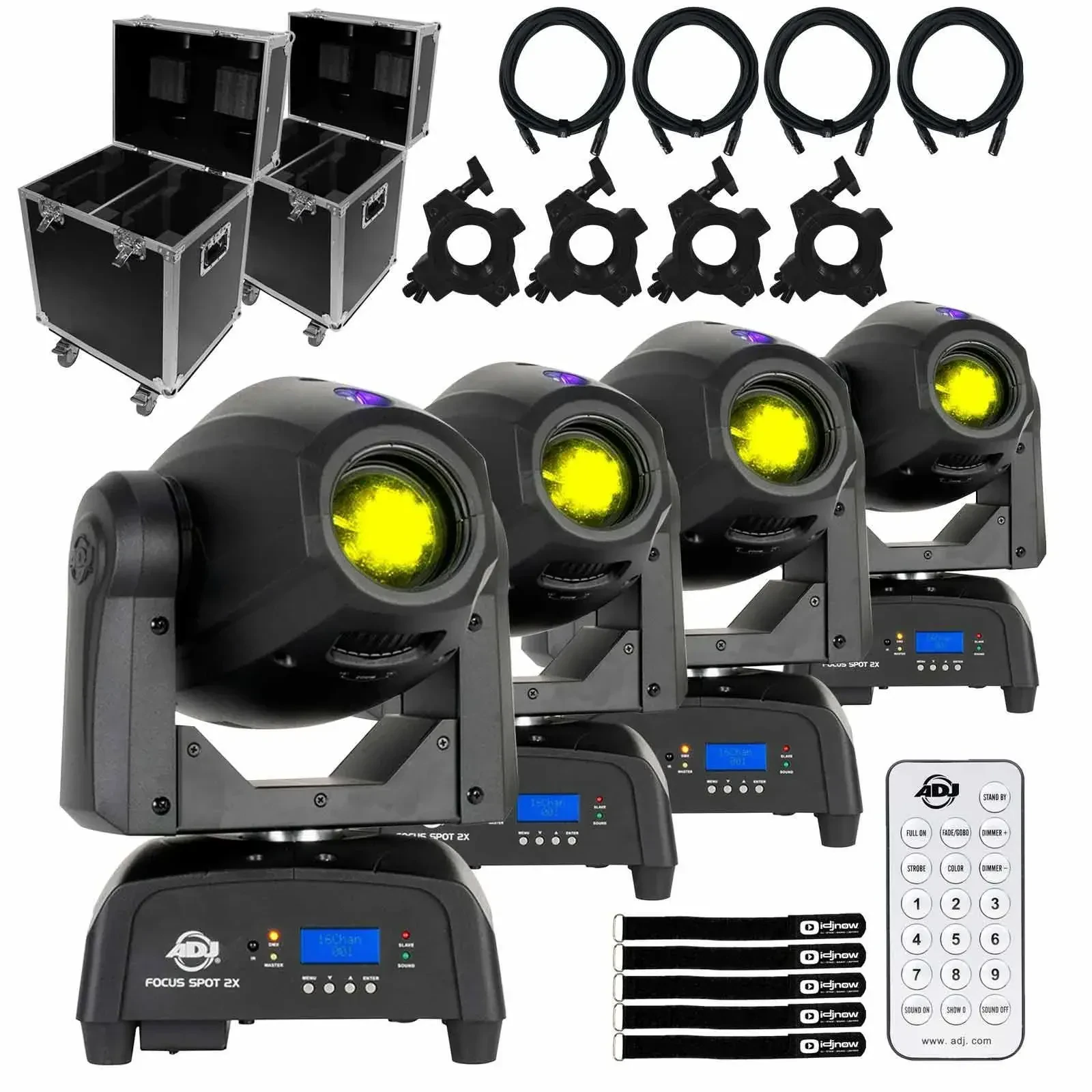 Прибор с полным движением American DJ Focus Spot 2X 100W LED DMX с аксессуарами (4 штуки)