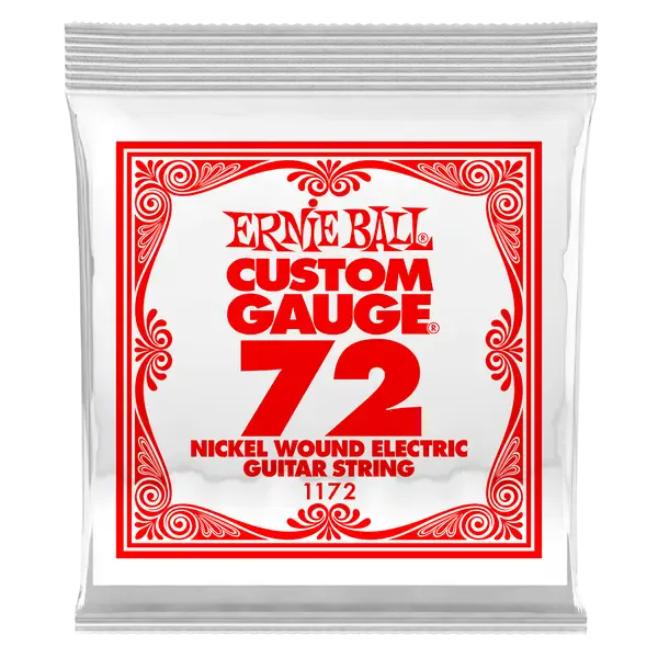 Струна для электрогитары Ernie Ball P01172 Custom gauge, сталь никелированная, калибр 72