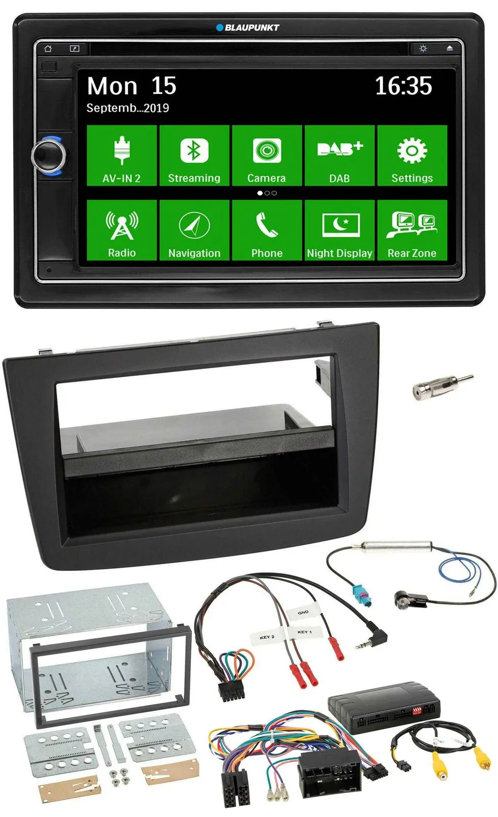 Blaupunkt Bluetooth 2DIN Lenkrad DAB USB TMC Navigation für Alfa Romeo Mito 14-1