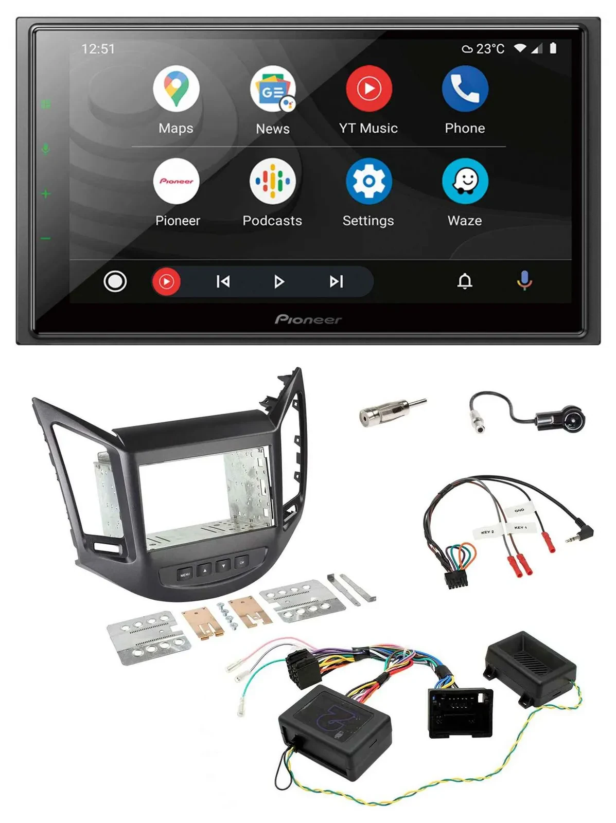 Pioneer USB 2DIN DAB Lenkrad Bluetooth Autoradio für Chevrolet Orlando 2011-2018