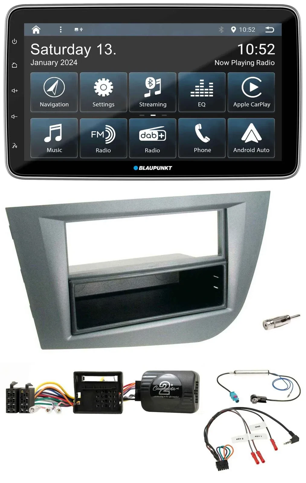 Blaupunkt USB DAB SD Lenkrad Bluetooth Autoradio für Seat Leon 2005-2010 dunkelg