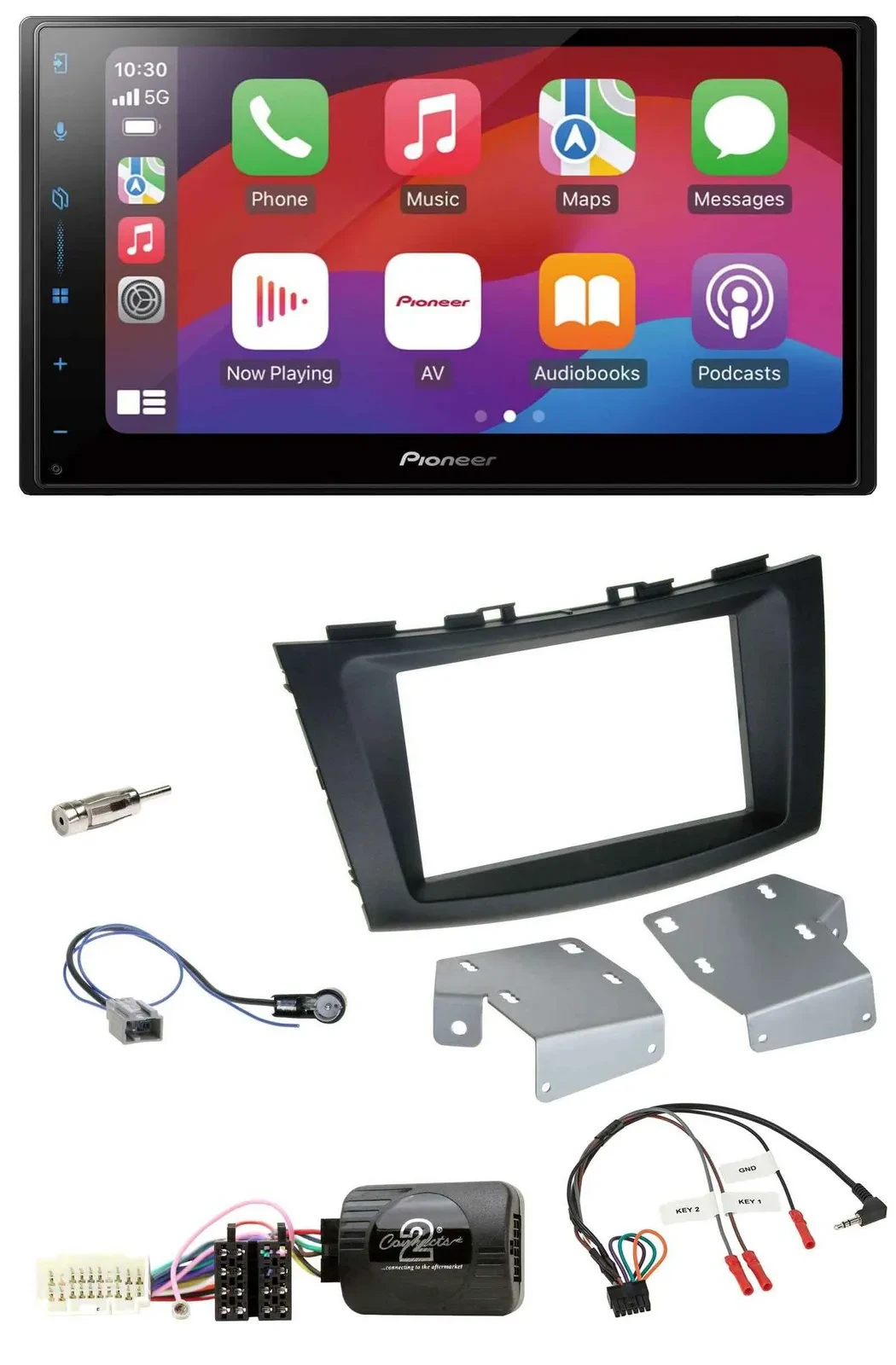 Pioneer DAB USB Lenkrad Bluetooth 2DIN Autoradio für Suzuki Swift ab 2011