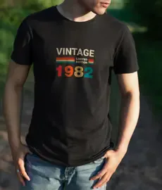 Футболка Popmerch MWL140 "Vintage 1982" белая, мужская, размер L