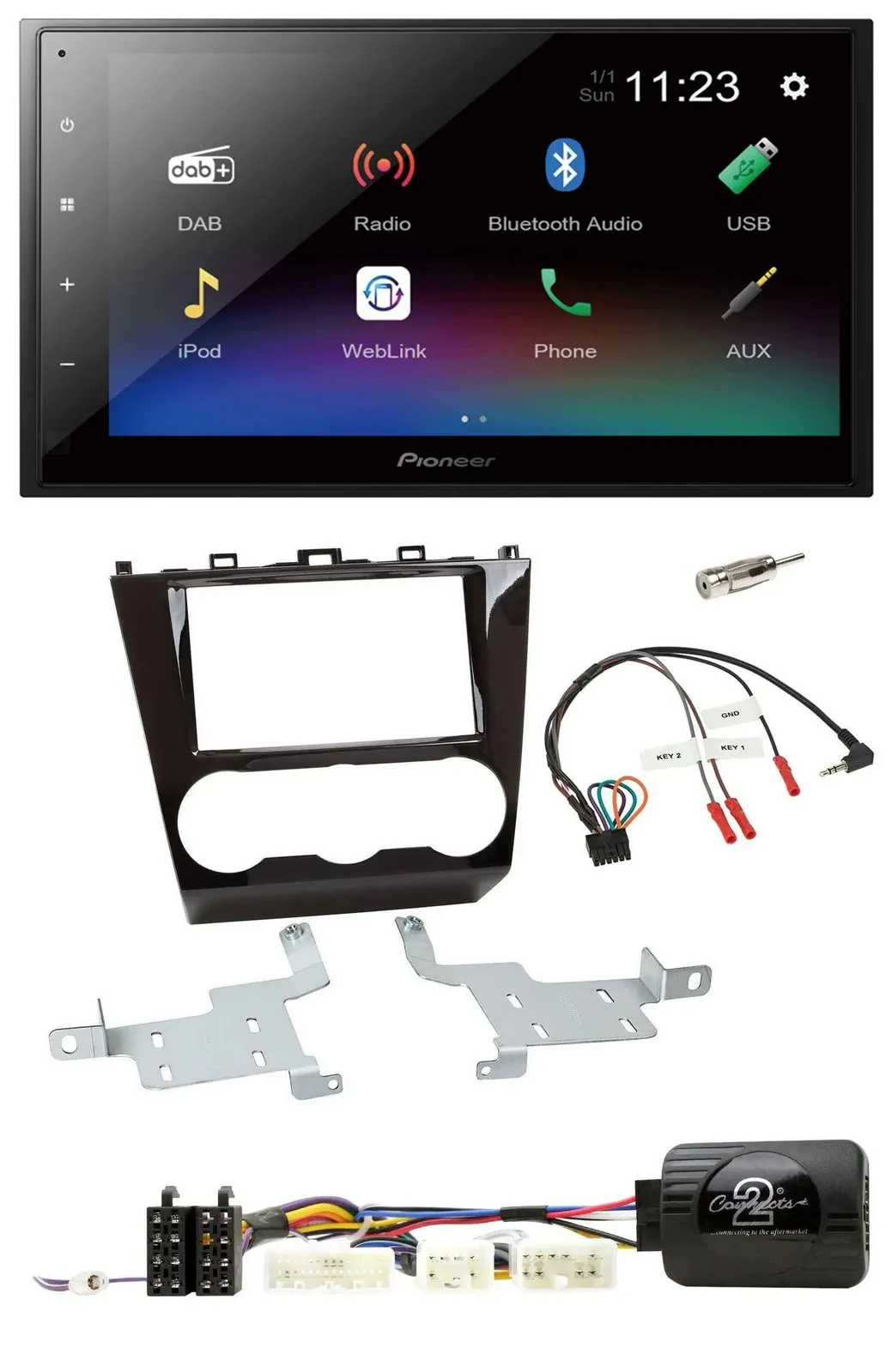 Pioneer USB Bluetooth DAB 2DIN Lenkrad Autoradio für Subaru Forester ab 2015