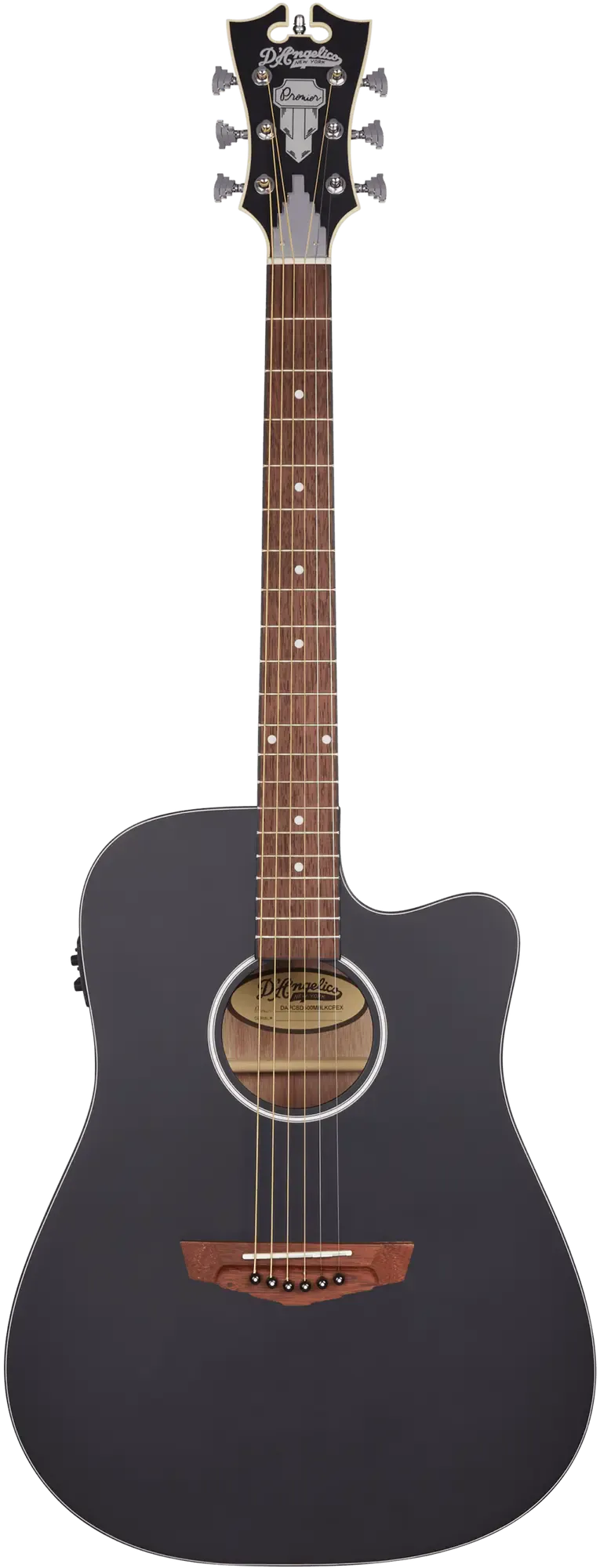 Электроакустическая гитара D'Angelico Premier Bowery CS Dreadnought Matte Black Top