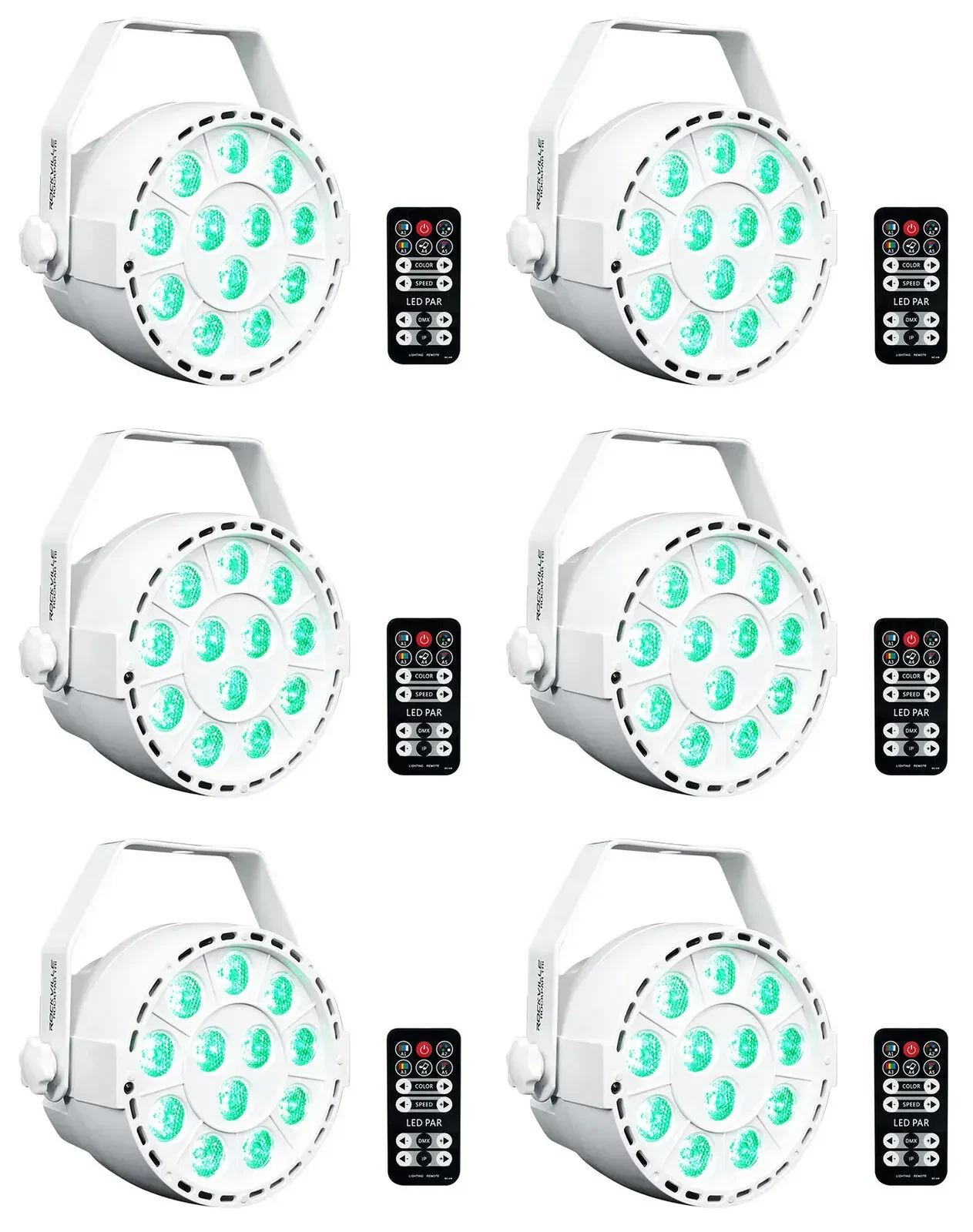 Светодиодный прибор Rockville RockPAR TRI LED RGB Compact White (6 штук)