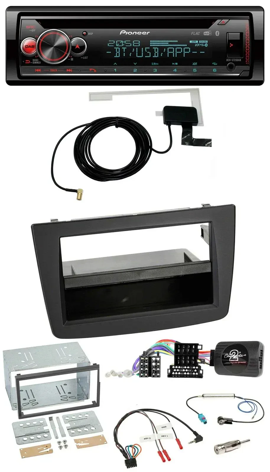 Автомагнитола Pioneer CD, DAB, USB, Bluetooth, для Alfa Romeo Mito 2008–2014, черная