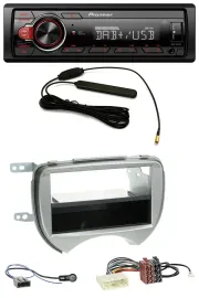 Автомагнитола для Nissan Micra (K13, 2010–2013) Pioneer MP3, DAB, 1-DIN, AUX, USB, серебристая