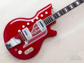 1963 National Westwood 77 Vintage Map Guitar Cherry Red w/ Case, Valco