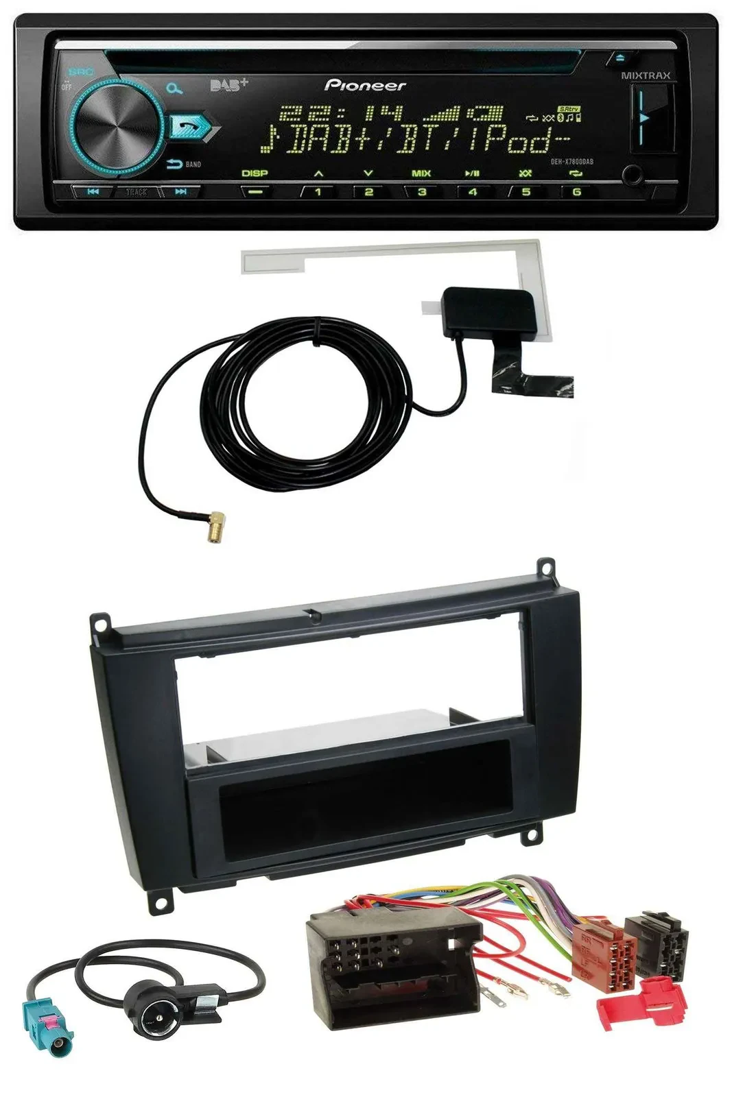 Pioneer MP3 AUX CD USB DAB Autoradio für Mercedes CLK W209 ab 06 Coupe 04-09 Cab