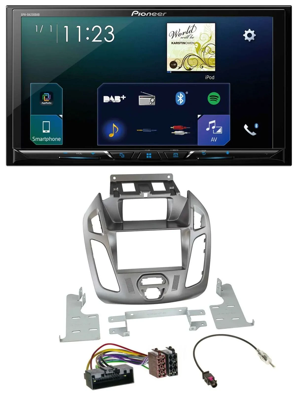 Pioneer MP3 Bluetooth USB 2DIN DAB Autoradio für Ford Transit 12-18 Display Conn