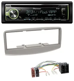 Автомагнитола Pioneer DAB, USB, MP3, AUX, CD для Fiat Multipla (186, 1999–2010), серый