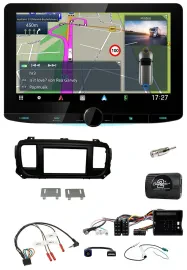 Kenwood Bluetooth DAB TMC 2DIN Lenkrad USB Navigation für Citroen Jumpy Erstauss