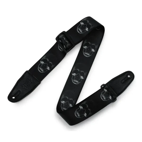 Levy's MPD2-112 2" Polyester Guitar Strap - Black & White Skull