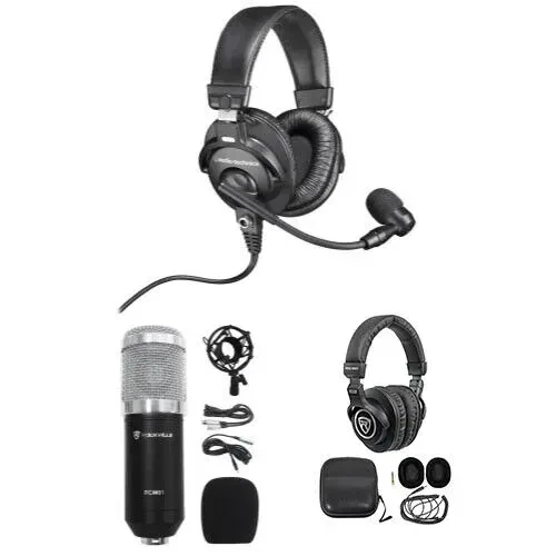 Audio Technica BPHS1 Over-Ear Broadcast Headset w/boom+Studio Mic+Headphones