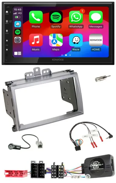 Kenwood Lenkrad USB DAB 2DIN Bluetooth Autoradio für Hyundai i20 2009-2012 silbe
