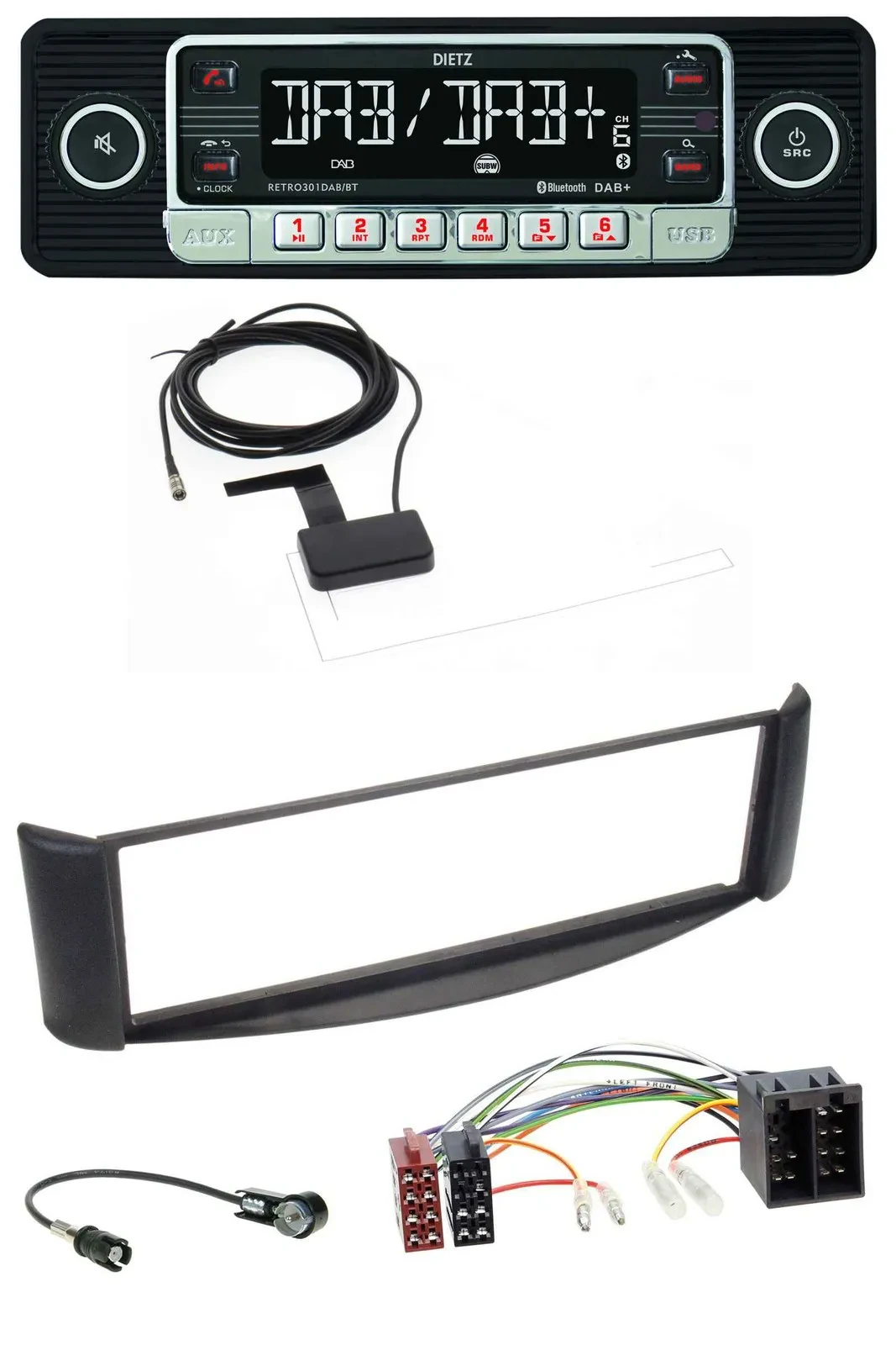 Dietz DAB Bluetooth USB MP3 Autoradio für Smart ForTwo (1998-2007)
